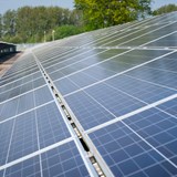 Solar panels in a solar farm in Salford