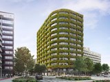 Illustration of Eden, New Bailey - a multi storey building with green wall Façade