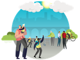 illustration of people enjoying clean air
