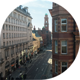 Elevated view of Oxford Road, Manchester